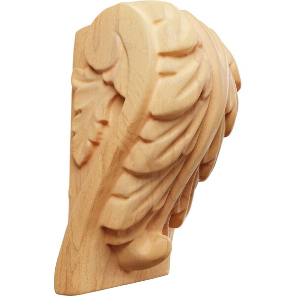 Ekena Millwork 1 3/4"W x 1 1/2"D x 3"H Mini Acanthus Leaf Block Corbel, Red Oak CORW01X01X03BARO - main